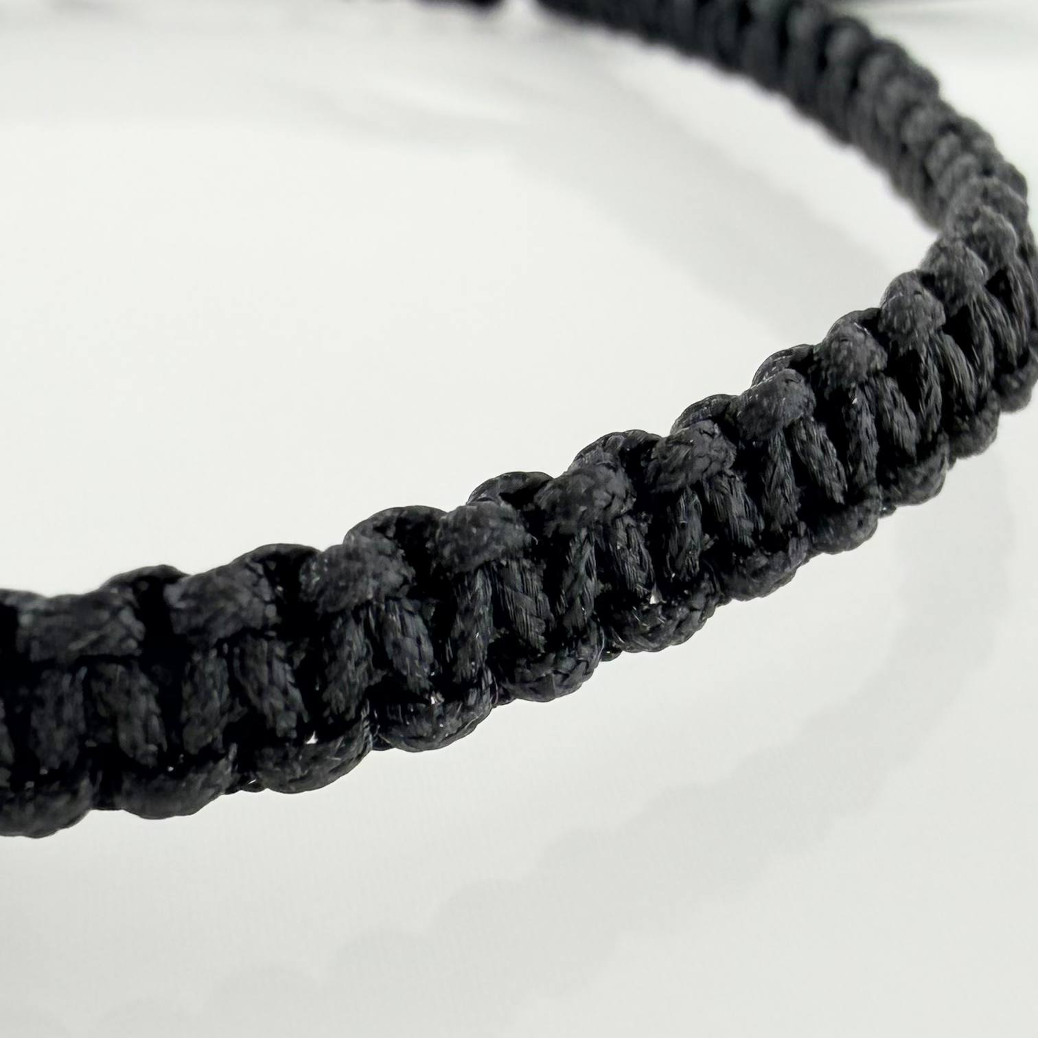 Black Woven Bracelet Cubic Beads 3Mm 3Units Yellow Gold 18K