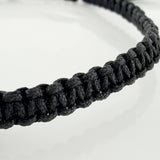 Black Woven Bracelet Cubic Beads 3Mm 3Units Yellow Gold 18K