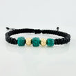 Pulsera Tejida Negra Morrallas 3Mm 3Und Oro Amarillo 18K