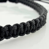 Black Woven Bracelet Cubic Beads 2Mm 4Pcs Yellow Gold 18K