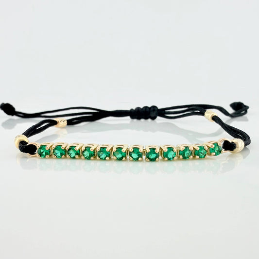 Black Woven Bracelet Yellow Gold 18K Tennis Scrap