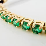 Pulsera Tejida Negra Tennis Oro Amarillo 18K