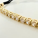 Pulsera Tejida Negra Retazo Tennis Oro Amarillo 18K