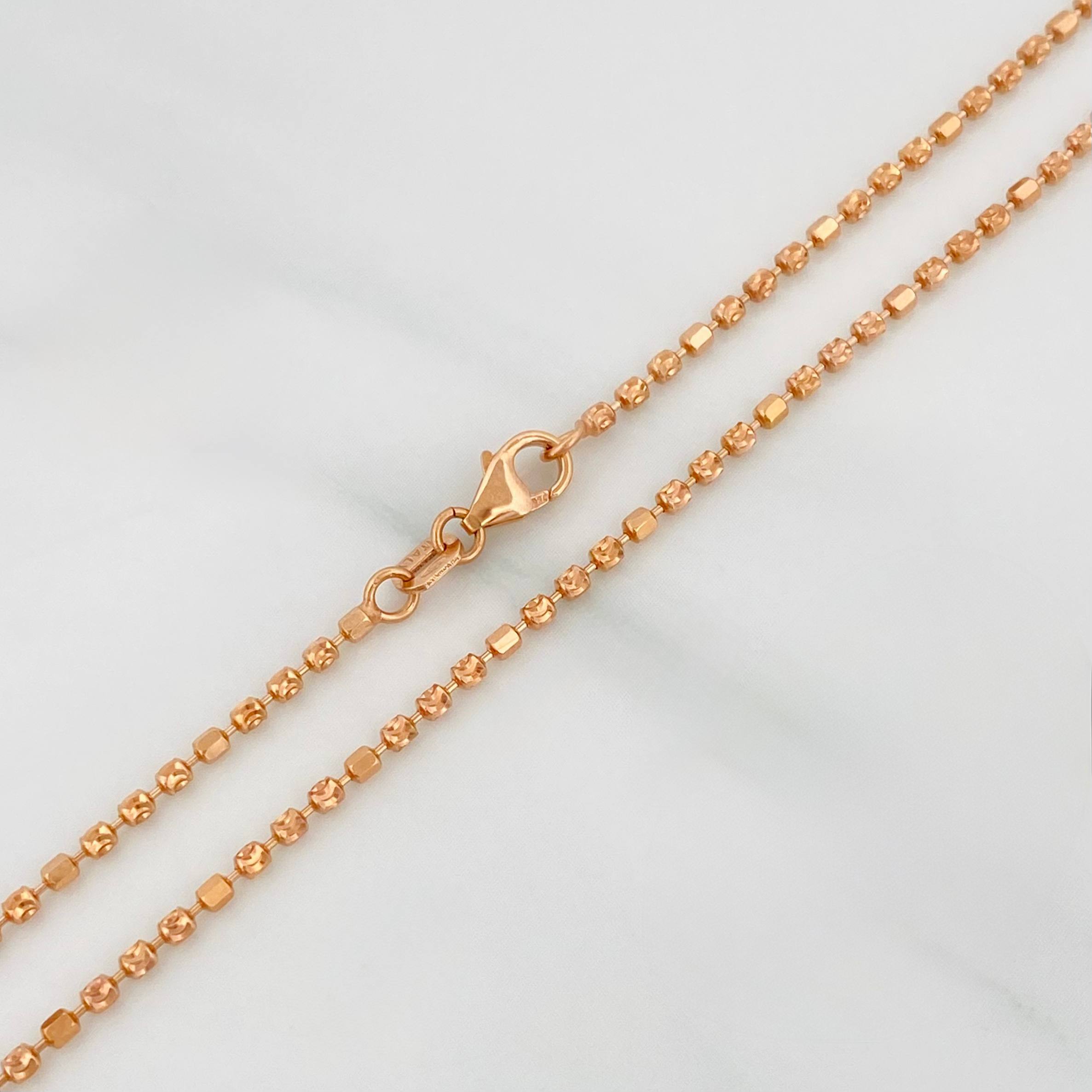Cadena Militar 4.6 g / 16 in / 1.5 mm Oro Rosa 18K