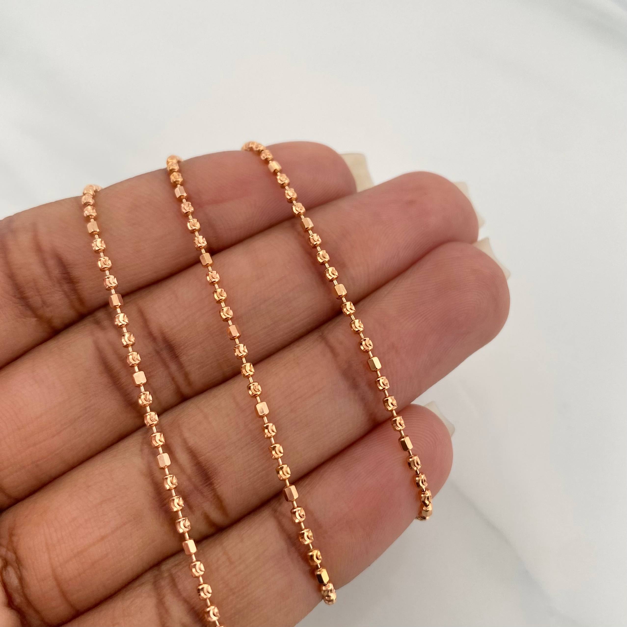 Cadena Militar 4.6 g / 16 in / 1.5 mm Oro Rosa 18K