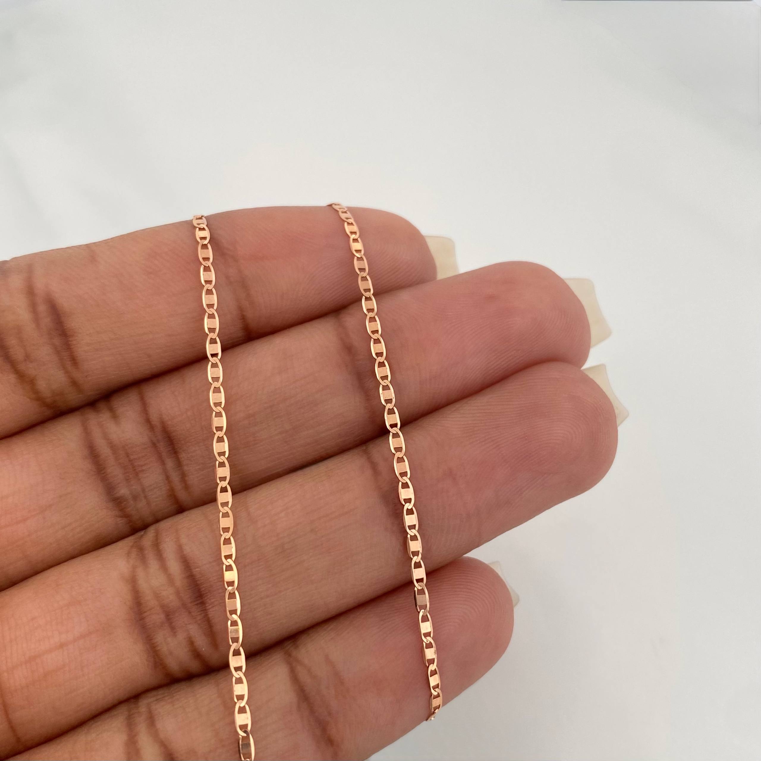 Cadena Escalera Plana 1.35 g / 15 3/4 in / 1.3 mm Oro Rosa 18K