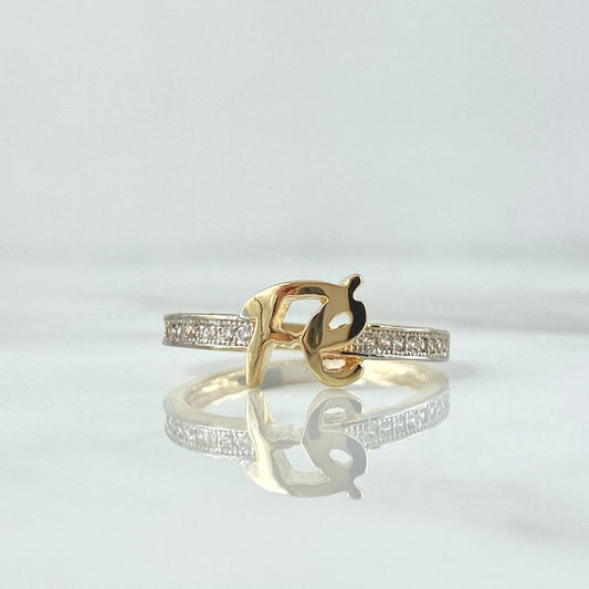 Faith Ring 1.95gr / Size 6 1/4 / White Zircons 18K Yellow Gold ©