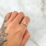 Faith Ring 1.95gr / Size 6 1/4 / White Zircons 18K Yellow Gold ©