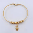 Bracelet PD Child 8.75gr / 18cm / 6mm Beads Diamond Cut White Zircons Blue Yellow Gold 18K ©