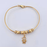 Bracelet PD Child 8.75gr / 18cm / 6mm Beads Diamond Cut White Zircons Blue Yellow Gold 18K ©