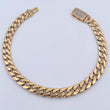 Cuban Links Bracelet 12gr / 20.1cm / 6.6mm Lobster Claw Box White Zirconia 18K Yellow Gold $