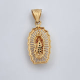 Dije Virgen Guadalupe 3.05gr / 3.1cm / Circones Blancos Verdes Fucsias Oro Amarillo 18K $