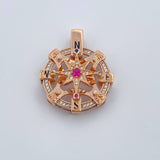 Dije Estrella Cardinal 12.05gr / 2.9cm / Circones De Colores Oro Amarillo 18K $