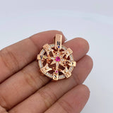 Dije Estrella Cardinal 12.05gr / 2.9cm / Circones De Colores Oro Amarillo 18K $