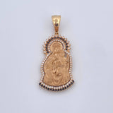 Pendant Virgin of Carmen 7.25gr / 4cm / Black and White Zircons 18K Yellow Gold $