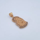 Pendant Virgin of Carmen 7.25gr / 4cm / Black and White Zircons 18K Yellow Gold $