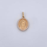 Dije Virgen Guadalupe 3.05gr / 2.4cm / Circones Blancos Oro Amarillo 18K $