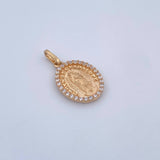 Dije Virgen Guadalupe 3.05gr / 2.4cm / Circones Blancos Oro Amarillo 18K $