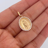 Dije Virgen Guadalupe 3.05gr / 2.4cm / Circones Blancos Oro Amarillo 18K $