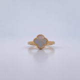 Anillo Trebol 3gr / T5 3/4 / Nacar Blanco Oro Amarillo 18K $