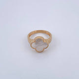 Ring Clover 4.3gr / Size 7 1/4 / White Mother-of-Pearl 18K Yellow Gold $