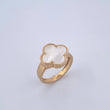 Ring Clover 4.3gr / Size 7 1/4 / White Mother-of-Pearl 18K Yellow Gold $