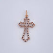 Pendant Cross Silhouette 1.65gr / 3.5cm / Black and White Zircons 18K Rose Gold $