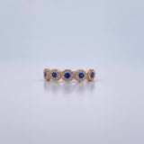 Pendant Churumbela Thick 2gr / T7 3/4 / Blue White Zircons 18K Yellow Gold $