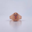Anillo Virgen Guadalupe 4.95gr / T8 / Circones Fucsias Azules Blancos Oro Rosa 18K $