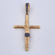 Pendant Cross Christ 7.65gr / 6.5cm / Black Zircons Two-tone Black Yellow 18K $
