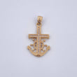 Pendant Anchor Rudder 2.8gr / 3cm / White Zircons 18K Yellow Gold $