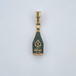 Pendant Bottle 4gr / 3.6cm / Green Zircons 18K Yellow Gold $