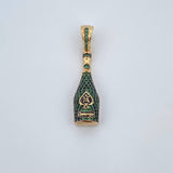Pendant Bottle 4gr / 3.6cm / Green Zircons 18K Yellow Gold $