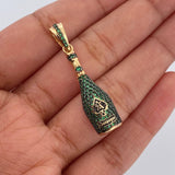 Pendant Bottle 4gr / 3.6cm / Green Zircons 18K Yellow Gold $