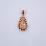 Pendant Virgen Del Carmen 2.45gr / 2.5cm / Black White Zircons 18K Rose Gold $