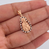 Pendant Virgen Del Carmen 2.45gr / 2.5cm / Black White Zircons 18K Rose Gold $