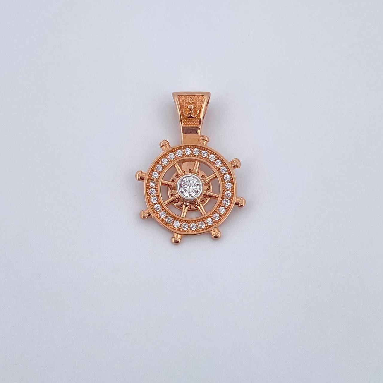 Pendant Timon 2.7gr / 2.4cm / White Zirconia 18K Yellow Gold $