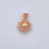 Pendant Timon 2.7gr / 2.4cm / White Zirconia 18K Yellow Gold $
