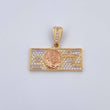 Pendant One Dollar 3.45gr / 2.5cm / White Zirconia Three 18K Gold $