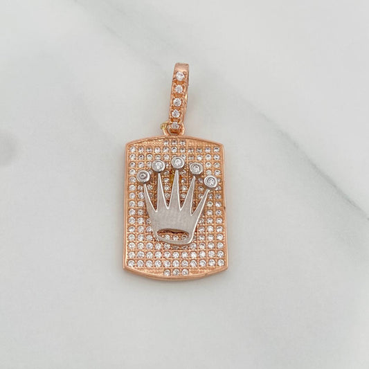 Dije Corona 3.95gr / 1 1/4 in / Dos Oros Amarillo Rosa 18K %