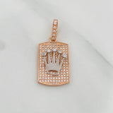 Crown Pendant 3.95gr / 1 1/4 in / Two Golds Yellow Rose 18K %