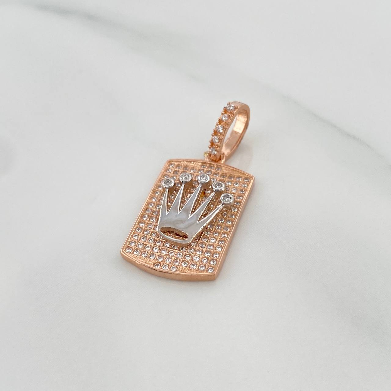 Crown Pendant 3.95gr / 1 1/4 in / Two Golds Yellow Rose 18K %