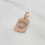 Crown Pendant 3.95gr / 1 1/4 in / Two Golds Yellow Rose 18K %