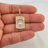 Crown Pendant 3.95gr / 1 1/4 in / Two Golds Yellow Rose 18K %