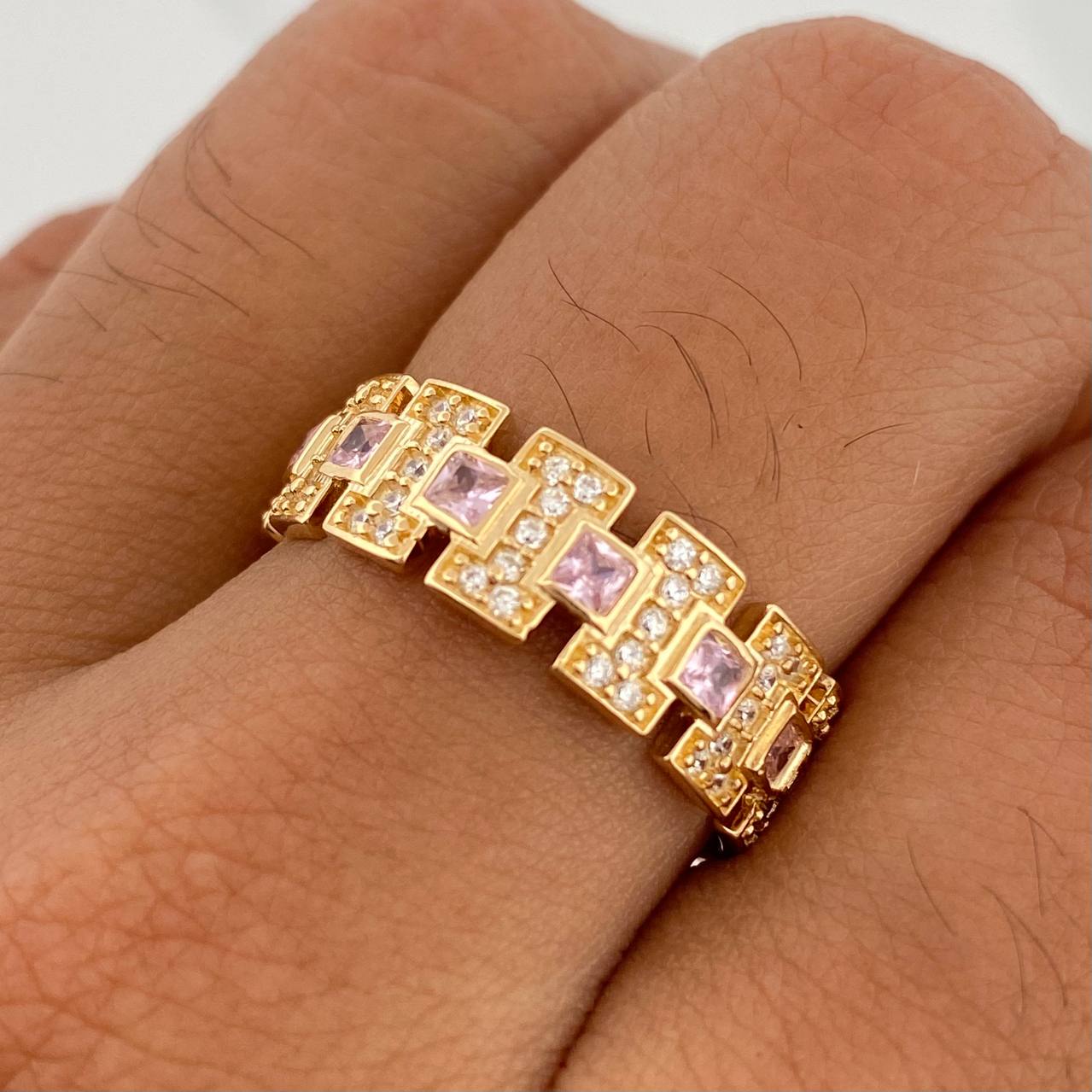 Anillo Glam 4.45gr / T7 1/2 / Oro Amarillo 18K &