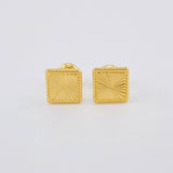 Stud Earrings Square Diamond Cut 1.15g / in / 8.1mm Yellow Gold 18K