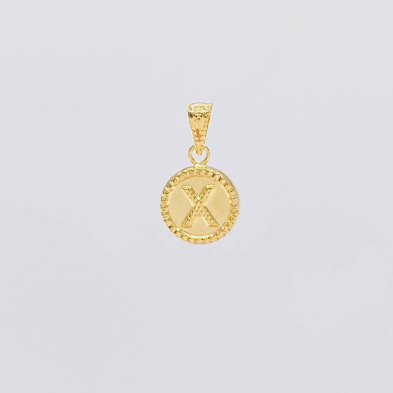Dije Letra X Doble Textura 0.6g / 3/4 in Oro Amarillo 18K
