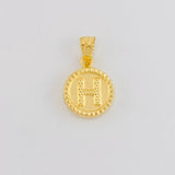 Dije Letra H Doble Textura 0.6g / 3/4 in Oro Amarillo 18K