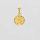 Dije Letra H Doble Textura 0.6g / 3/4 in Oro Amarillo 18K