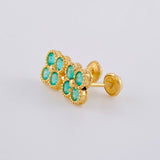 Stud Earrings Clover Emeralds 78 Pts 1.9 g / in / 7.3 mm Yellow Gold 18K